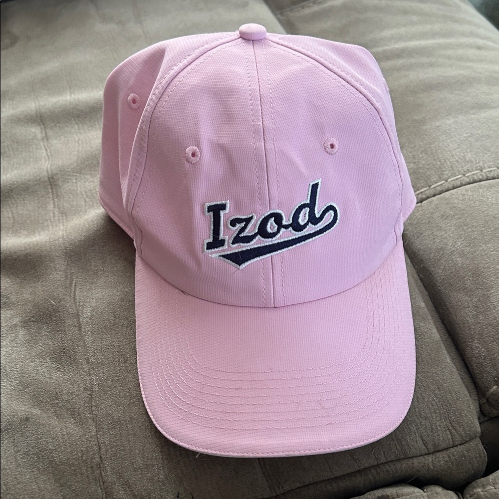 IZOD Logo Pink Baseball Cap, Velcro strap for perfect fit